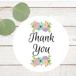 Thank You 2" Round Labels 100 count